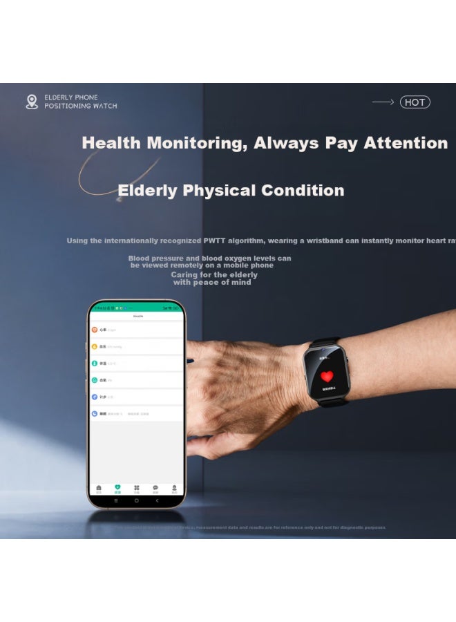 WITGOER جهاز تتبع GPS لكبار السن من ويتغور، جهاز ذكي خاص بدقة عالية مضاد للفقدان، ساعة هاتف، حلقة، بطارية طويلة العمر - Image 3