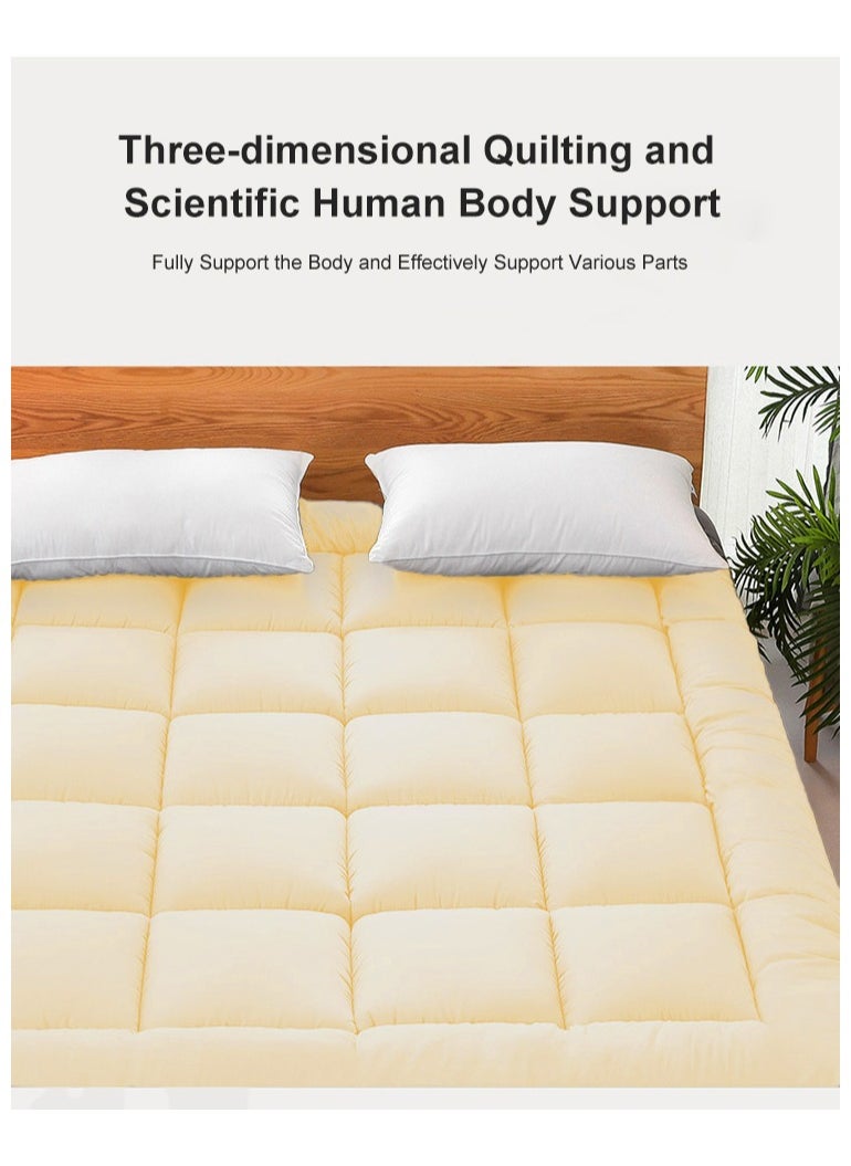 XiuWoo Portable Foldable Breathable Fluffy Ultra-Soft Ergonomic Memory Foam 3D Mattress Topper, Mattress Protector Fitted, Bed Mattress Pad, Floor Mattress, Sleeping Mattresses Pad (120*200cm)  - Image 4