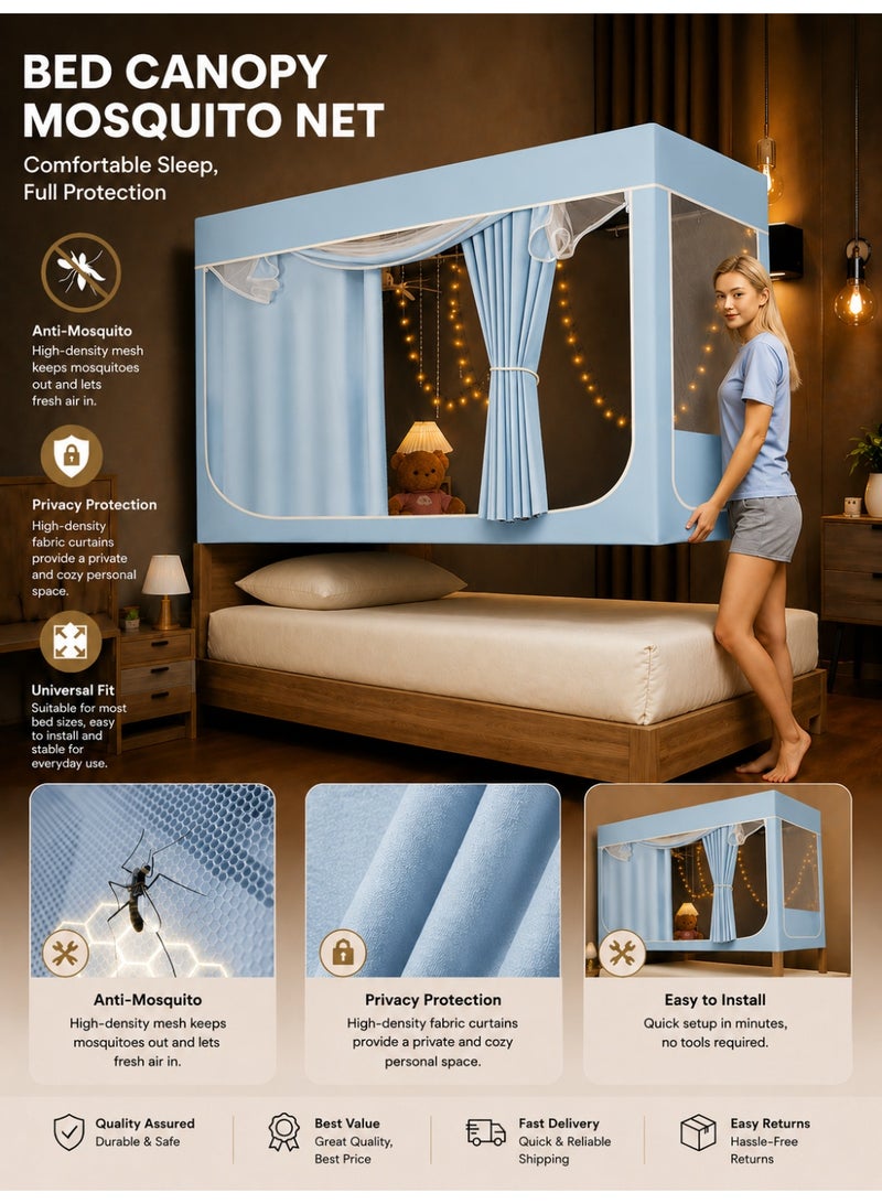 Namalu Bed Canopy Tents Curtain Blackout Curtain Single Bed Tent Curtain Student Shading Cloth Bed Canopy Mosquito Net Student Sleep Privacy Protection - Image 1