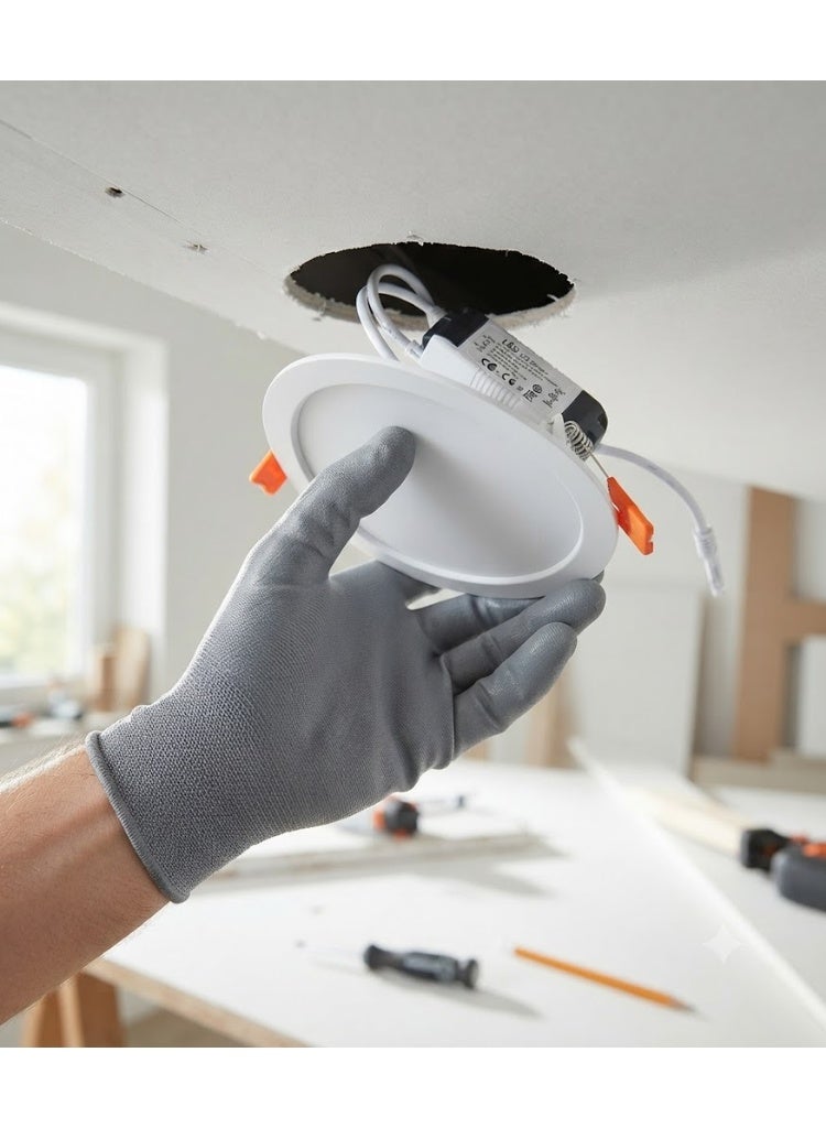 ار ار RR الإضاءة LED أضواء لوحة السقف ، 230VAC داخلي دائري توفير الطاقة 110 لومن / لكل وات ، ضوء ناعم بدون الأشعة فوق البنفسجية | مناسب لتناول الطعام في المنزل والمعيشة والمكتب (أبيض دافئ 3000 كلفن - 18 وات - Image 3