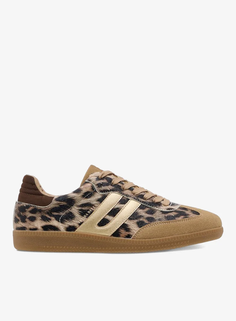 Women's Animal Print Sneakers with Lace-Up Closure