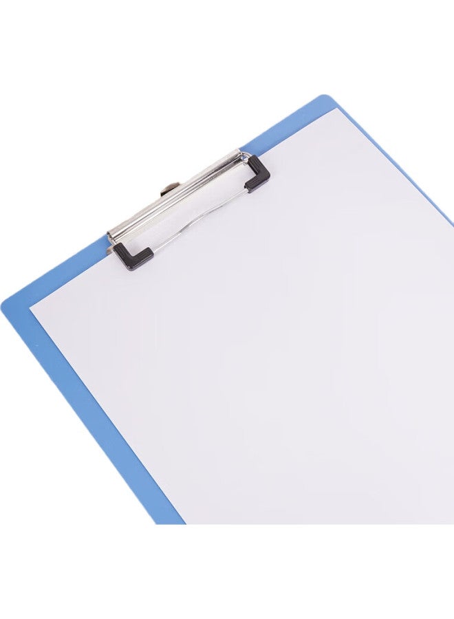 Simaa A4 Writing Clipboard, Office Supplies Writing Clipboard, Metal Strong Clip Plastic Clipboard, Menu Clip, Multifunctional Writing Pad, Vertical Blue, 5-Pack - Image 2