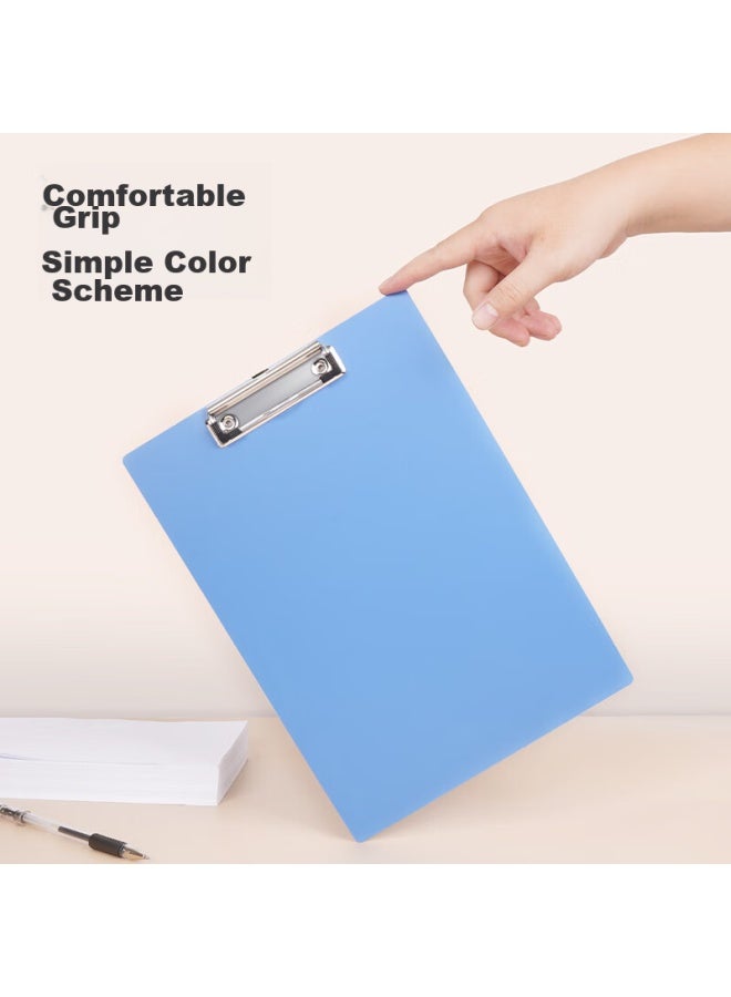 Simaa A4 Writing Clipboard, Office Supplies Writing Clipboard, Metal Strong Clip Plastic Clipboard, Menu Clip, Multifunctional Writing Pad, Vertical Blue, 5-pack - Image 5