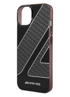 AMG iPhone 14 Case Transparent Double Layer Back Cover with Checkered Flag Pattern / Lifted Ring Case / Bumper Protection / Slim Profile / Easy Snap-On / Drop Protection - Black  - Image 2