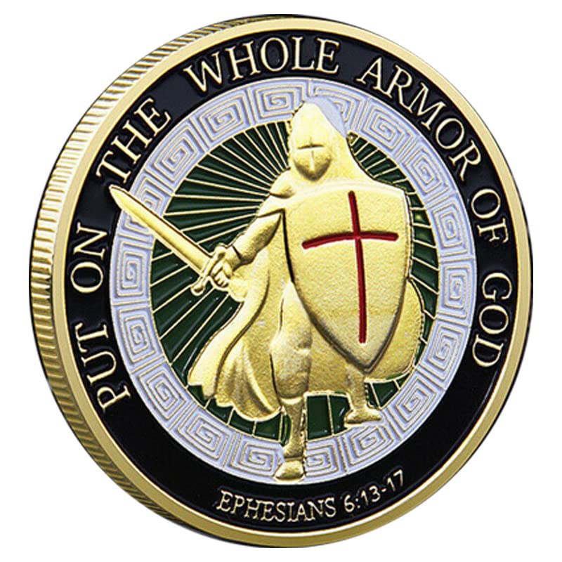 BirchRiver Put On The Whole Armor of God Crest Ephesians 6:13-17 Religious Challenge Collector Metal (1 Pcs) - Image 2