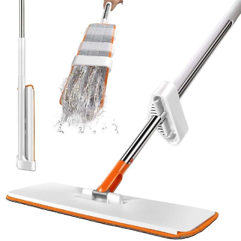 SNAPSHOPECOM Home Floor Cleaning mop Microfiber Magic Mop for Floor CleaningHome Hands Free Squeeze for Floor Slider Squeeze Mop StainlessSteel Handle Bucket Less Mop and Microfiber Refill - Image 2