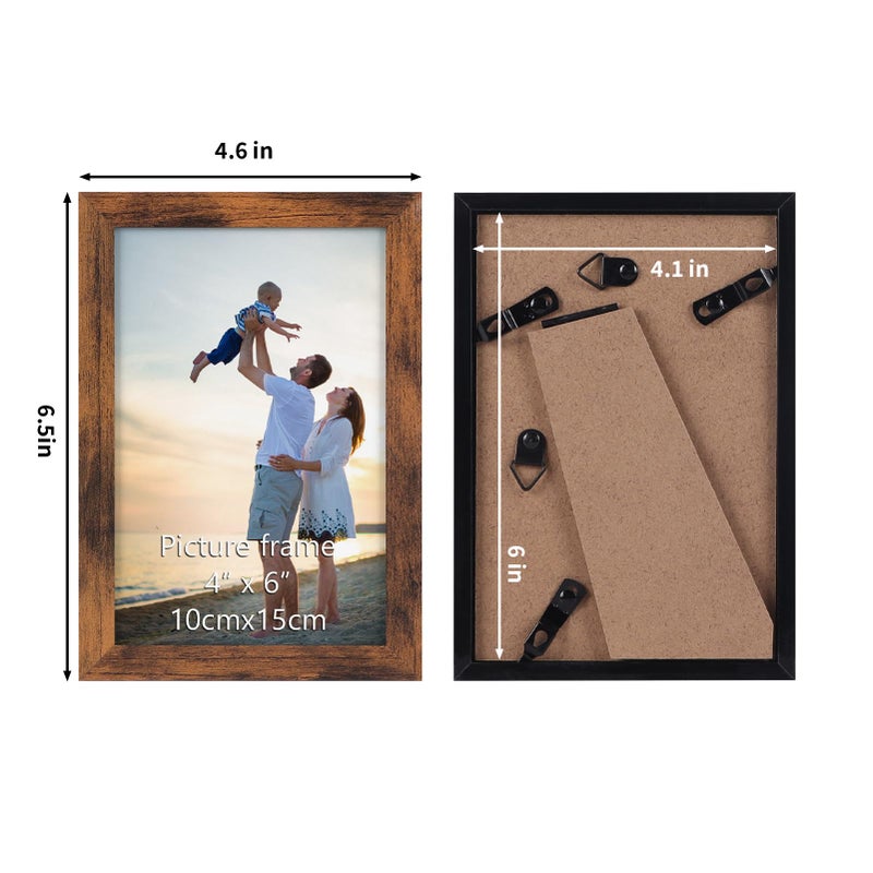 Hoikwo 18 Packs 4x6 Rustic Brown Multi Picture Frames Set for Family Photos  Artwork  Light Weight Bulk 4 by 6 Frames Pack for Wall Hanging and Table  Stylish Picture Frames - Image 2