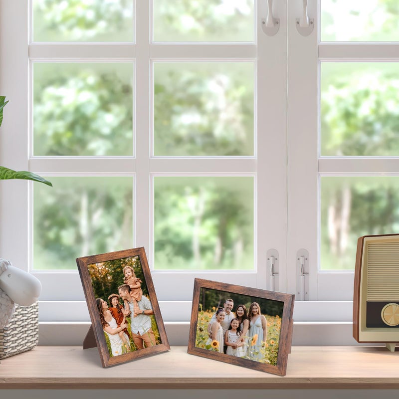 Hoikwo 18 Packs 4x6 Rustic Brown Multi Picture Frames Set for Family Photos  Artwork  Light Weight Bulk 4 by 6 Frames Pack for Wall Hanging and Table  Stylish Picture Frames - Image 5