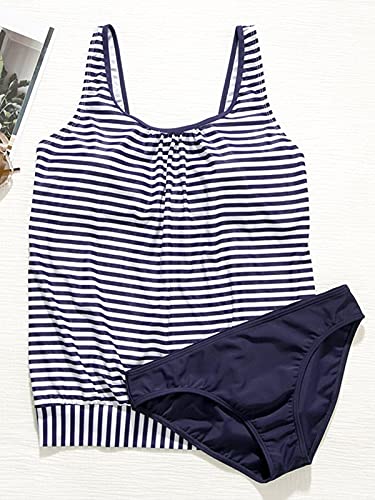 BIKINX Striped Tankini Swimsuits for Women Plus Size Swimwear Tummy Control Two Piece Bathing Suits - Image 2