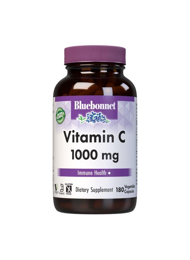 Bluebonnet Bluebonnet Nutrition Vitamin C 1000 Mg Vegetable Capsules, Ascorbic Acid, for Immune Skin Health, Vegan, Vegetarian, Non GMO, Gluten, Soy & Milk Free, Kosher, 180 Count  - Image 1