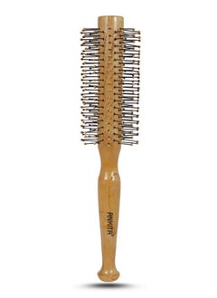 Ankita Wooden Hair Brush With Nylon Bristle, All-Purpose, Colors May Vary (B6) By Chhavi Creation  - Image 1