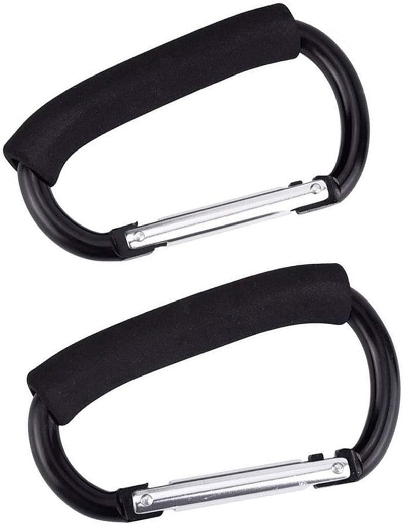 Aubcee 2 Packs Large Stroller Hooks, Aluminum Grocery Bag Handle Organizer Hook or Diaper Bags Holder- Black Diverse requirement fit - Image 2