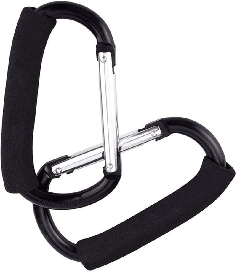 Aubcee 2 Packs Large Stroller Hooks, Aluminum Grocery Bag Handle Organizer Hook or Diaper Bags Holder- Black Diverse requirement fit - Image 3