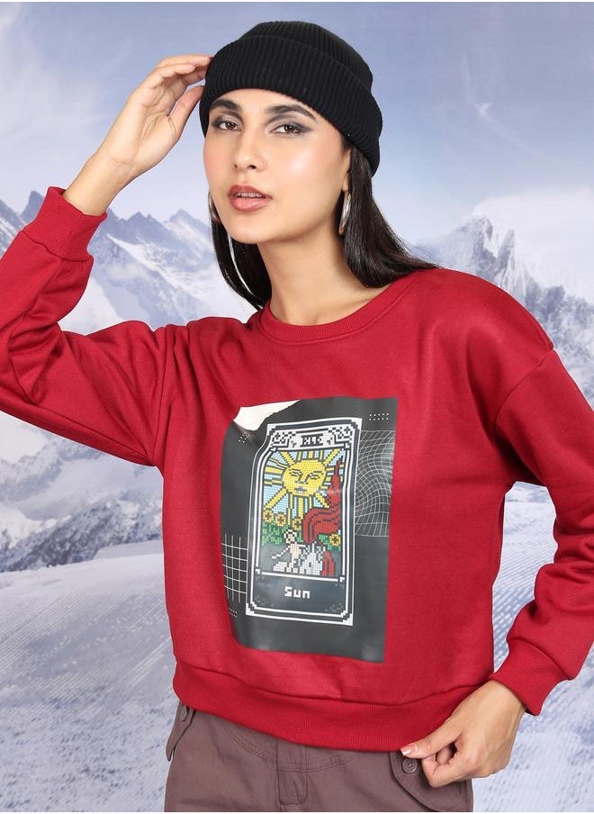 Tokyo Talkies Tokyo Talkies Graphic Print Round Neck Sweatshirt  - Image 2