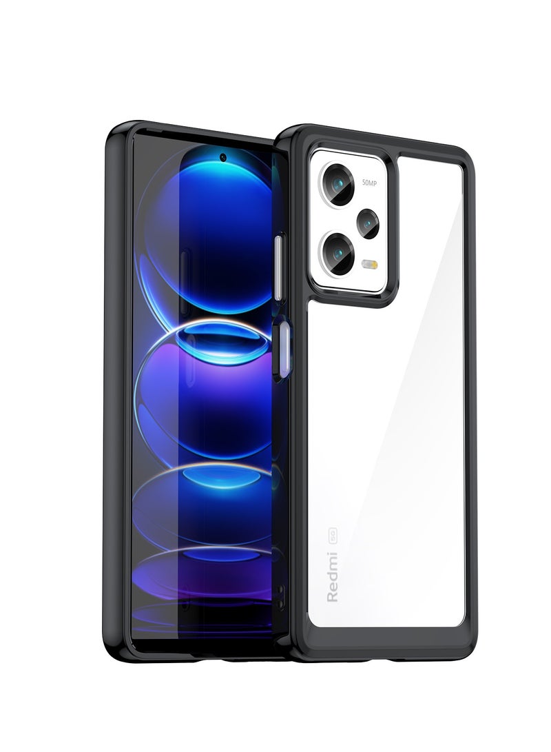 The case is for the Redmi Note 12 Pro Plus 5G/Redmi Note 12 Pro+ phone case with screen protector and soft per with clear crystal hard PC shock resistance - Image 1