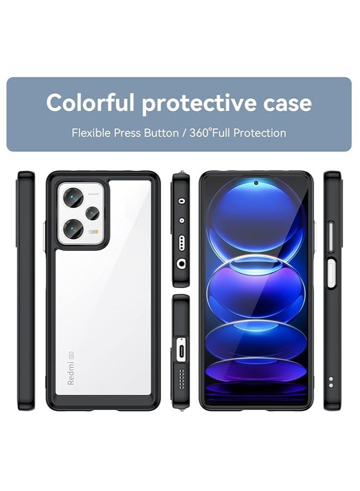 The case is for the Redmi Note 12 Pro Plus 5G/Redmi Note 12 Pro+ phone case with screen protector and soft per with clear crystal hard PC shock resistance - Image 2
