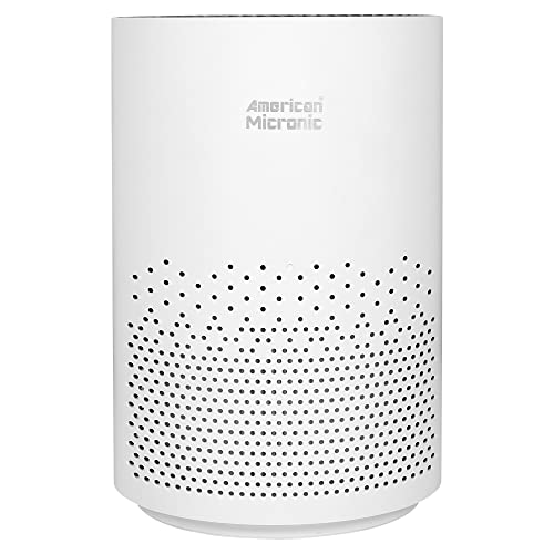 AMERICAN MICRONIC® Portable Air Purifier with HEPA & Activated Carbon Filter | 275 m³/hr CADR | Removes 99.97% Pollutants, Allergens, Smoke & Odours | Timer & LED Display | Ivory & Grey - Image 4
