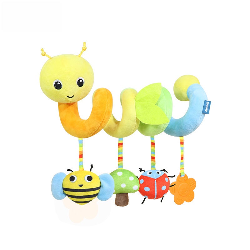 Plush Elephant Baby Crib Mobile Toy Colored Caterpillar Bed Winding