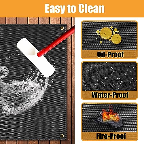 Amerbro Grill Mats for Outdoor Grill - Fireproof BBQ Matt for Under grill, Gas Grills to Protect Patio and Deck, Oil-proof Griddle Accessories Compatible with Blackstone, Weber, Royal Gourmet, 65 x 48 in - Image 4