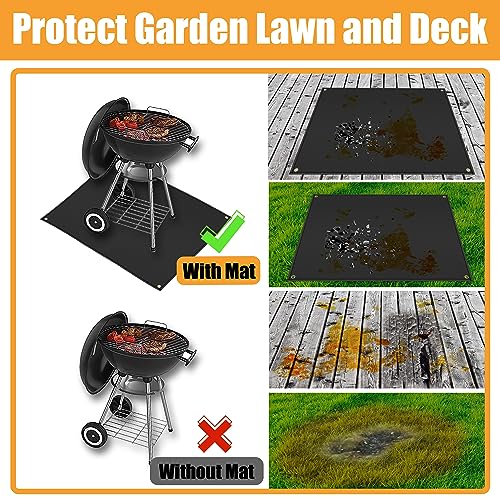 Amerbro Grill Mats for Outdoor Grill - Fireproof BBQ Matt for Under grill, Gas Grills to Protect Patio and Deck, Oil-proof Griddle Accessories Compatible with Blackstone, Weber, Royal Gourmet, 65 x 48 in - Image 3