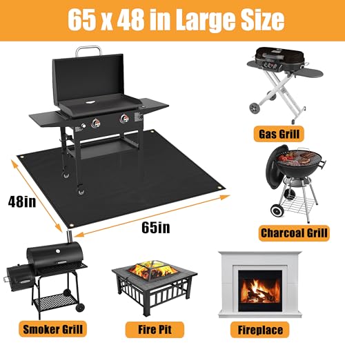 Amerbro Grill Mats for Outdoor Grill - Fireproof BBQ Matt for Under grill, Gas Grills to Protect Patio and Deck, Oil-proof Griddle Accessories Compatible with Blackstone, Weber, Royal Gourmet, 65 x 48 in - Image 5