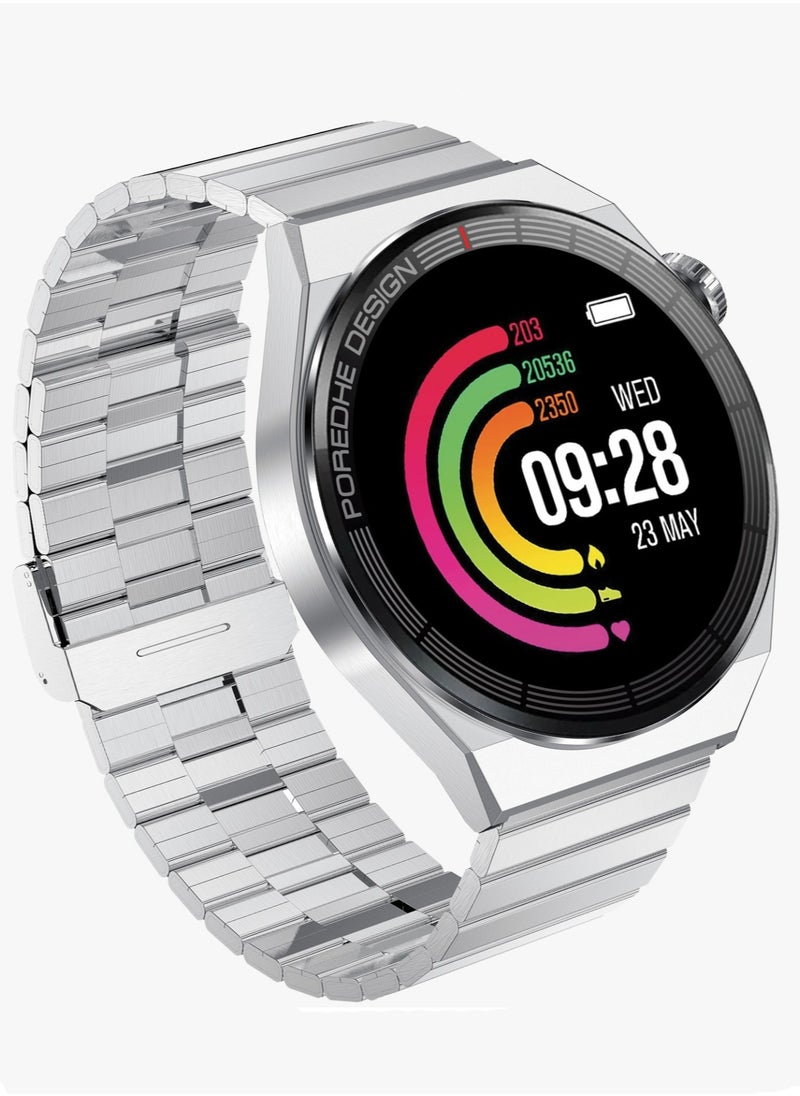 Pawa - Elegance Amoled Smart Watch / Bluetooth Calls / 5 Days Lifetime / Full Touch Screen / Activity Tracking / Wireless Charging - Silver - Image 1