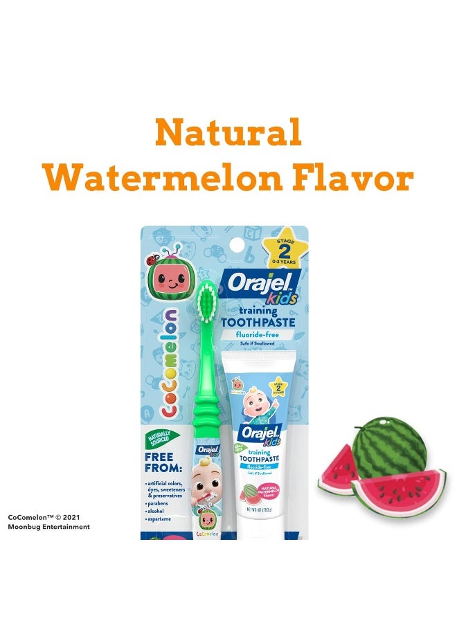 Orajel Kids CoComelon FluorideFree Training Toothpaste with Brush Set of 2 Piece - Image 4