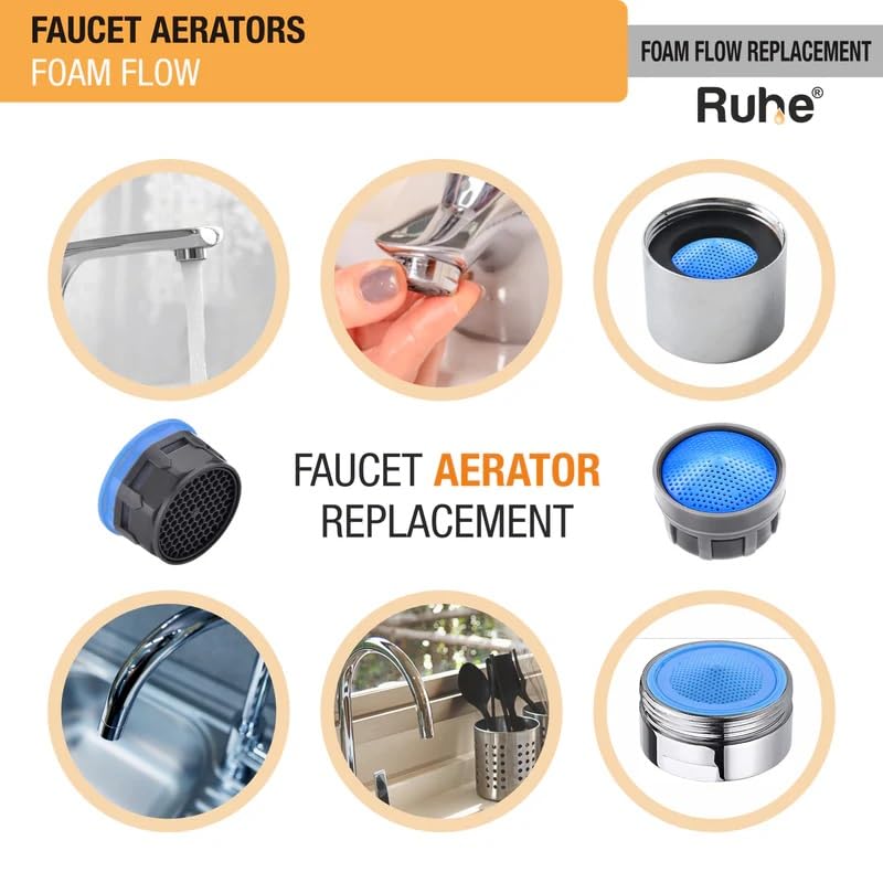 Ruhe® Foam Flow Aerator 20 mm Female Inner Thread with Brass Permix for Water Tap and Faucets | Pack of 6 - Image 2