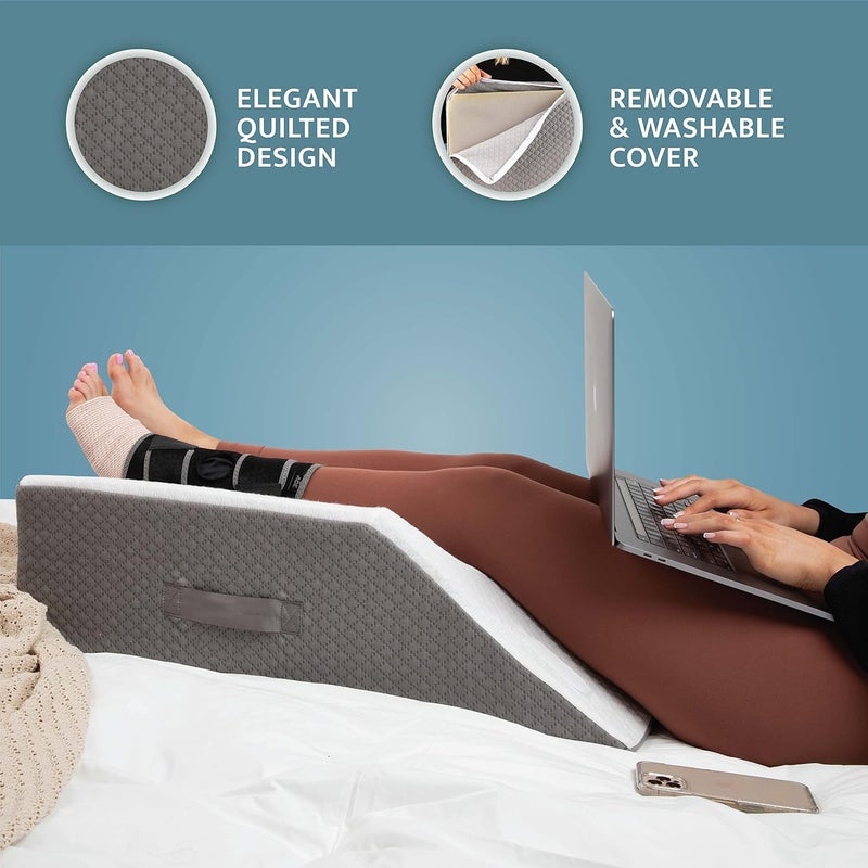 Kölbs Kolbs Double Leg Elevation Pillow | Post Surgery Leg Pillow | Stylish Chic Jacquard Cover - Image 2
