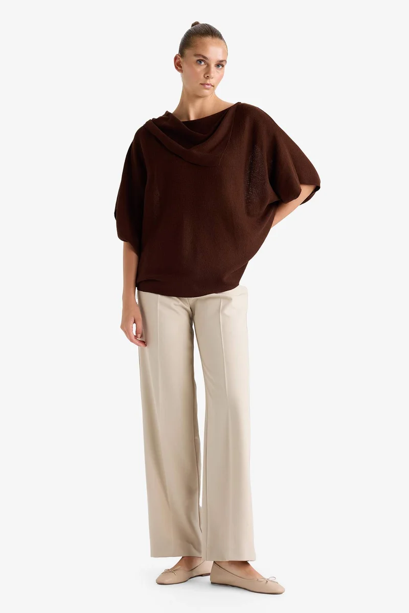ديفاكتو Oversize Fit Boat Collar Knitwear Pullover