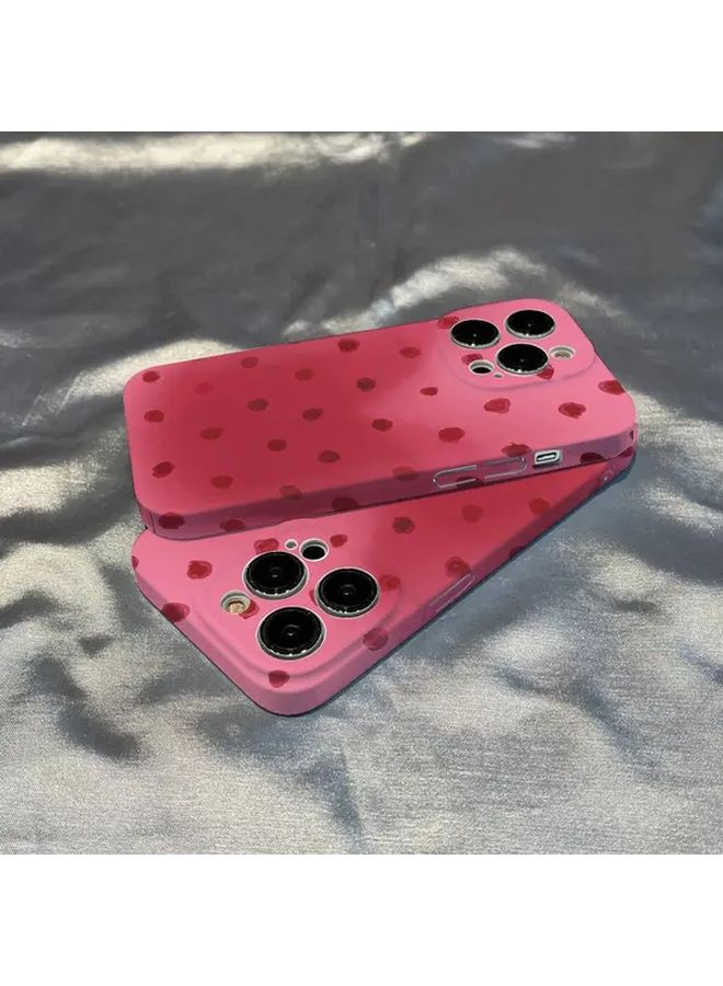 Pink Polka Dot Love Design Phone Case Compatible with iPhone 12 Pro Max - Image 2