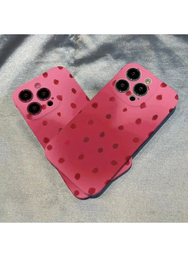 Pink Polka Dot Love Design Phone Case Compatible with iPhone 12 Pro Max - Image 4