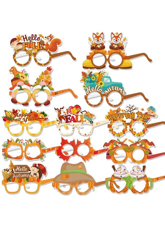 HOWAF Happy Fall Paper Frames Glasses and Masks, 26pcs Hello Fall Autumn Themed Pumpkin Maple Leaves Photo Props for Harvest Thanksgiving Party Favo - pzsku/Z66394897D0B44FD60AC4Z/45/_/1741330022/1c36d200-9405-4e0f-a016-77df4fd079c2