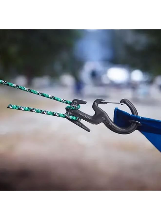 نايت آيز مُشد حبل كارابينر رقم 9 صغير، عبوة من قطعتين مع حبل أسود - Image 4