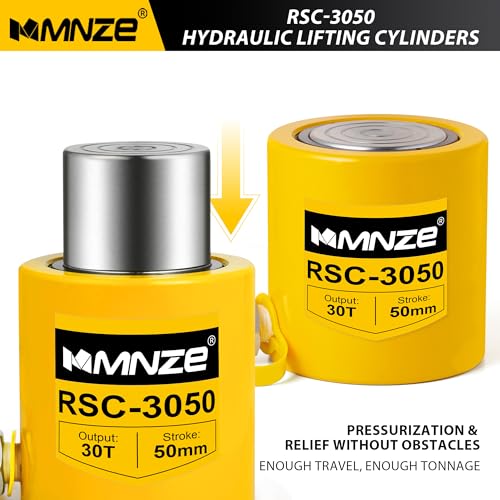 MMNZE 30T 50mm/2" Stroke Hydraulic Cylinder Jack Porta Power Ram Jack Single Acting Lifting Cylinder Retract Automatically for Machinery Ship Bridge Construction - Image 3
