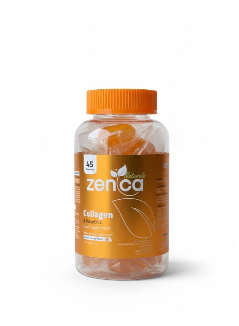 زينكا ناتشرلز زينكا كولاجين مع فيتامين سي (C) قطع مضغ بنكهة البرتقال - 45 قطعة - Image 1