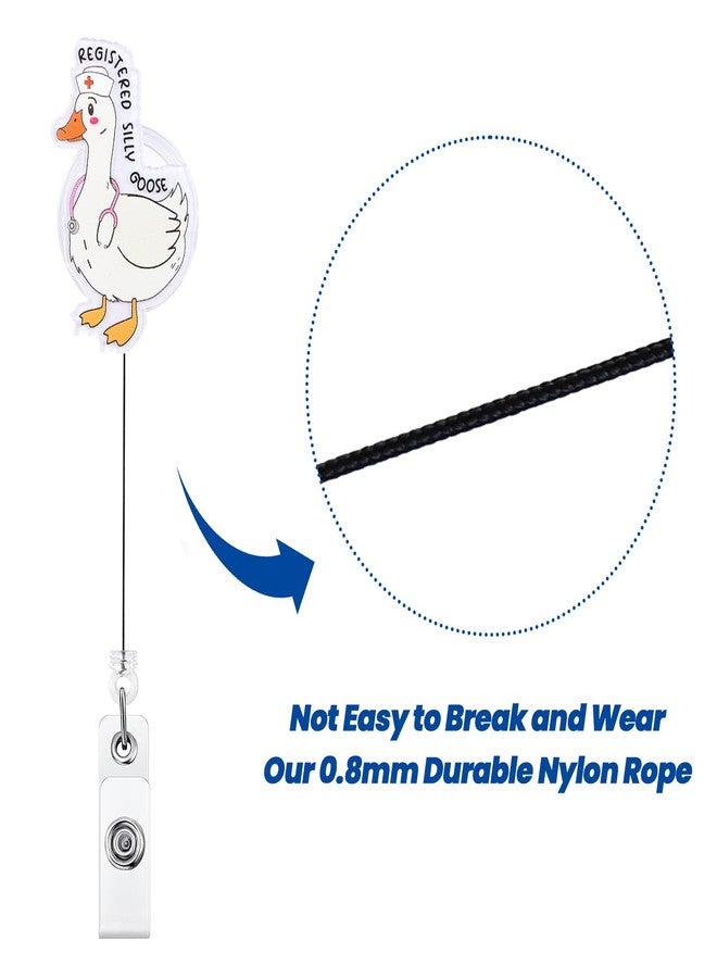 BVIIE Funny Registered Silly Goose Badge Reel, RN Badge Buddy, Cute ID Work Badge Holder with Retractable Alligator Clip Accessories for LPN CNA MA Nurse Doctor Nursing Student Teacher, and Medical Workers - Image 5