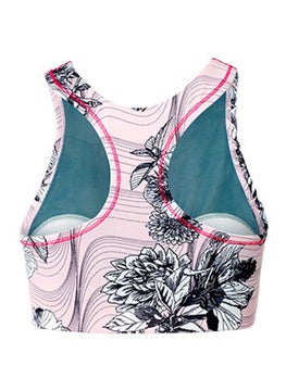 Tchibo Women Padded Unlined Sports Bra, Pink Combo  - Image 3