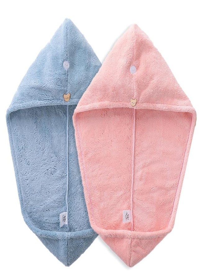 PROLIXR Microfiber Hair Towel Wrap (Pink & Blue Combo) | Quick Drying | Frizz-Free Hair | Super Absorbent | Gentle on Hair and Skin Hair Types | Microfibre Towel | Created by Savio John Pereira - Image 1