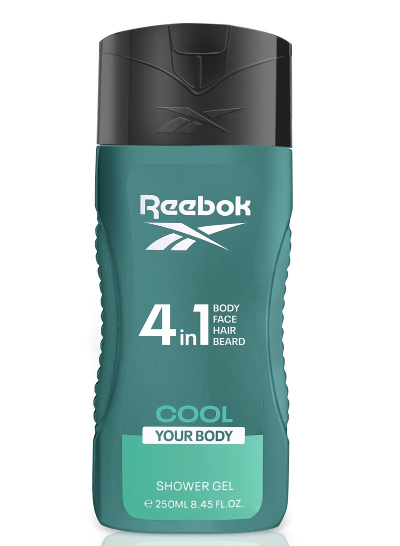 Reebok 4 IN 1 Reebok Cool Shower Gel For Men - Image 1