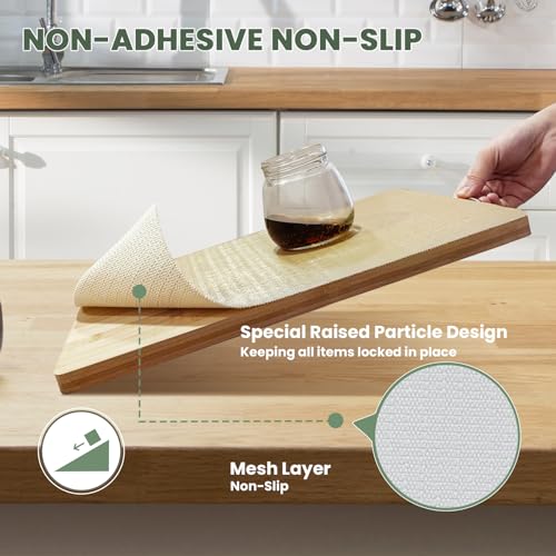 TheBaDaz Drawer Liner and Shelf Liner for Kitchen Cabinet Liner Non-Adhesive Non-Slip Shelf Paper, Thick Strong Grip Waterproof Easy to Clean for Shelves, Cupboard, Desks, Khaki, 12 in x 10 FT - Image 4