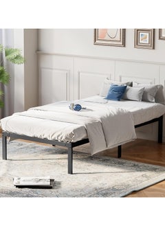 Chulovs Metal Twin Bed Frame - 190*100cm High with Storage Space, No Box Spring Needed with Sturdy Steel Slat Support, Heavy Duty Sturdy Mattress Foundation, Easy Assembly, Black for Bedroom  - Image 3