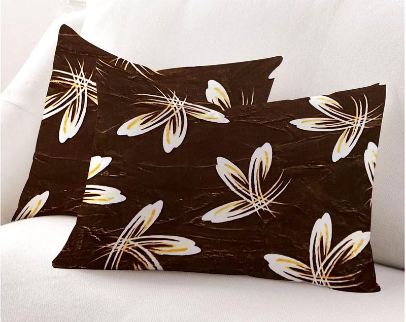 RD TREND RD TREND 300 TC 190 GSM Flannel Warm Bedsheets for Winter Double Flat Size 90 x 100 Inches 2 Pillow Covers 18 x 28 Inches Brown Floral Double Flat  - Image 3