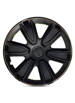 Pistol Pistol Newly arrived Wheel Cover Kit 15'' Inch 4PC Automotive Wheel Hub Wheel Cup / Cap with Universal Snap-On Retention Rings Yellow&Black - WJ5087 BY-15''  - Image 3
