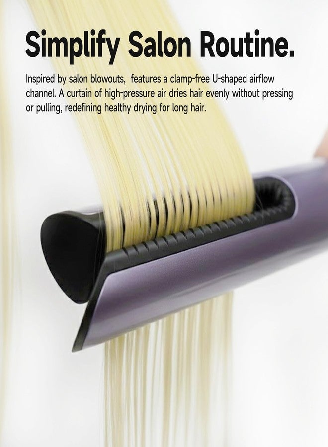 JELLYFISH Hair Dryer Air Straightener Non-Movable Clamp Flat Iron No Heated Plates No Damage No Hand-Feeding Automatic Draws Hair Straighteners 2 in 1 Dry & Straight Styling Blower Tool for Women 1A to 2A Hair - Image 2