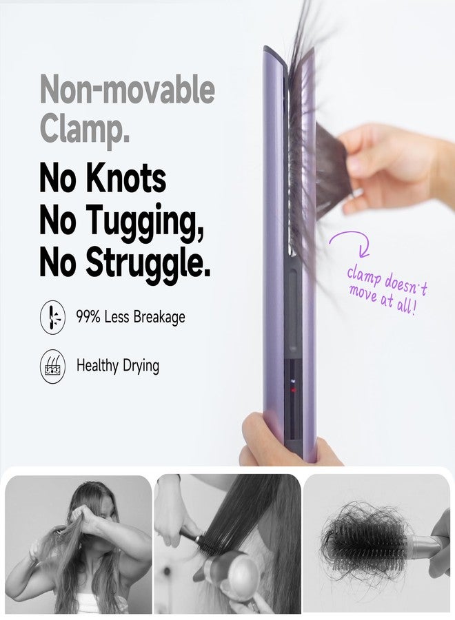 JELLYFISH Hair Dryer Air Straightener Non-Movable Clamp Flat Iron No Heated Plates No Damage No Hand-Feeding Automatic Draws Hair Straighteners 2 in 1 Dry & Straight Styling Blower Tool for Women 1A to 2A Hair - Image 3