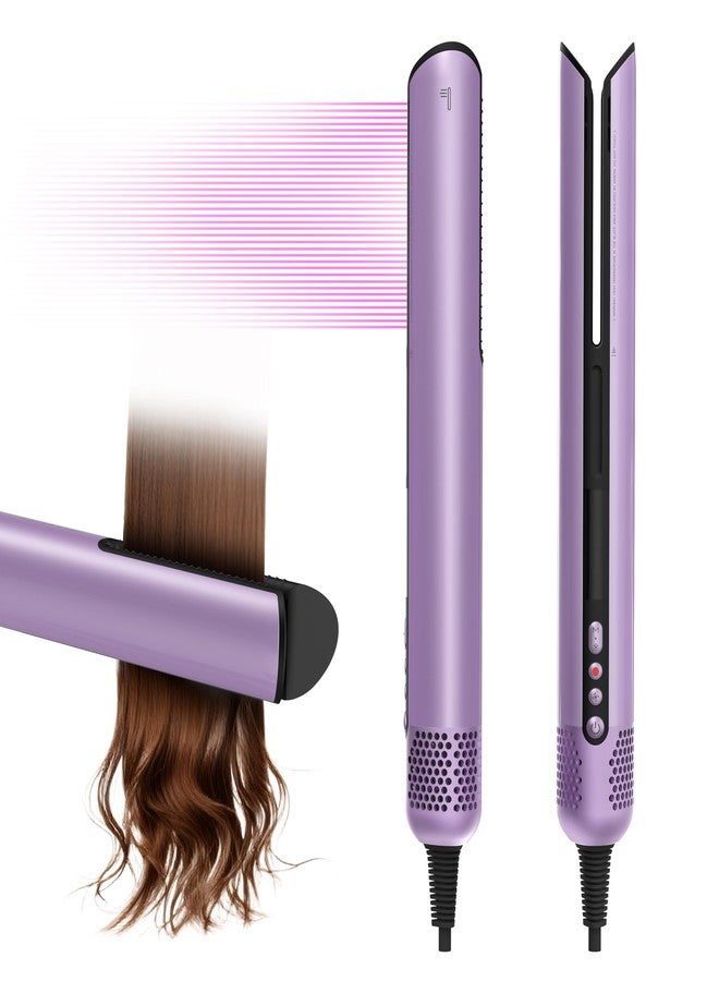 JELLYFISH Hair Dryer Air Straightener Non-Movable Clamp Flat Iron No Heated Plates No Damage No Hand-Feeding Automatic Draws Hair Straighteners 2 in 1 Dry & Straight Styling Blower Tool for Women 1A to 2A Hair - Image 1