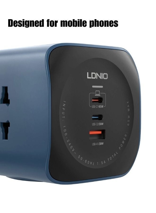 لدنيو وصلة كهرباء مكعب 2500 واط عالية القدرة مع 3 منافذ USB ذكية و3 مخارج كهرباء متعددة الاستخدام، سلك بطول 2 متر مع حماية أمان للأطفال، مشترك كهرباء محول كهرباء اكستنشن كهرباء متعدد المنافذ للاستخدام المنزلي والمكتبي - Image 2