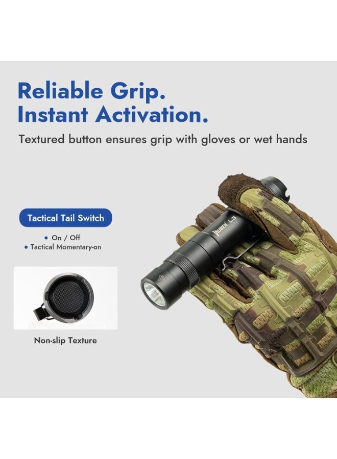WUBEN L3 Flashlights High Lumens, 3000 Lumen Bright Flashlight Rechargeable, Dual-way USB C Charging 7 Light Mode, IP68 Handheld Flashlight for Tactical/Outdoor/Dog Walking, Tool Gifts for Men - Image 2