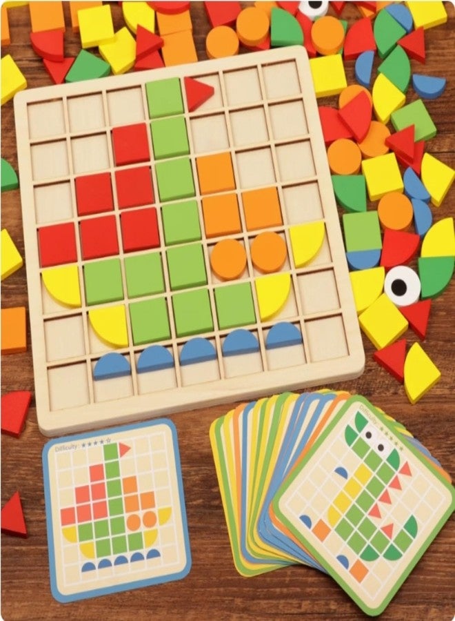 TNBUENO Dementia Activities for Seniors, 120 Pieces Wooden Matching Puzzle Games for Elderly, Alzheimers Products for Older Adults,Shape Puzzle Memory Game for Adults Dementia Patients - Image 4